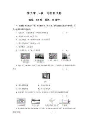 第九章 压强达标测试卷 2022-2023学年度人教版物理八年级下册.doc