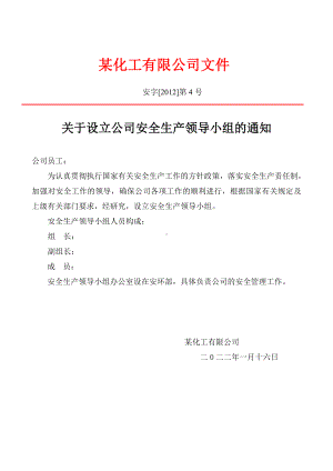 关于建立公司安全生产委员会的通知.doc