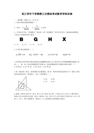 2022年黑龙江省泰来县第二中学 九年级下学期中考模拟（三）数学试题.pdf