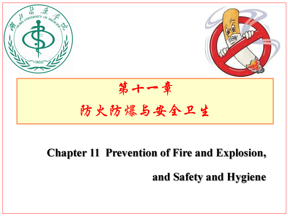 大学精品课件：制药工程学第十一章防火防爆与安全卫生.ppt_第1页