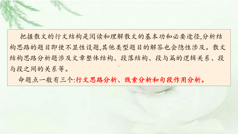 02 分析散文的结构思路（行文、线索、句段）（课件）-文学类阅读-备战2023年高考语文一轮复习全考点精讲课堂（全国通用）.pptx_第2页