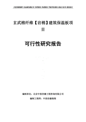 玄武棉纤维（岩棉）建筑保温板可行性研究报告申请立项.doc