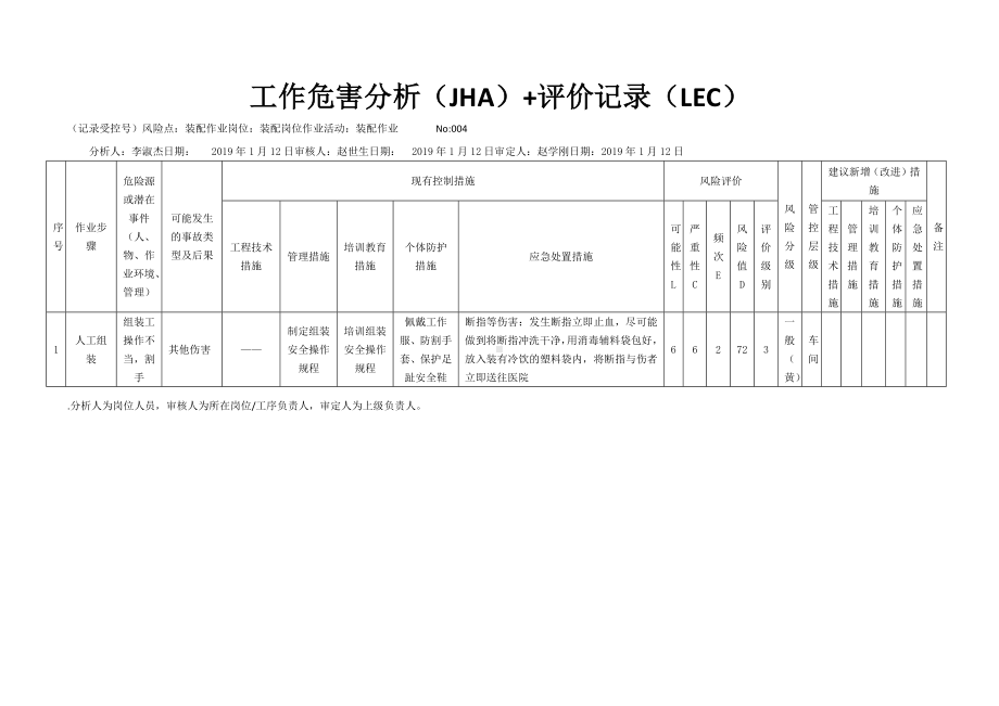 装配作业危害分析及评价.docx_第1页