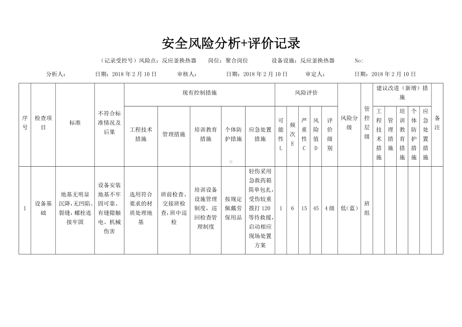 反应釜换热器危害分析.docx_第1页