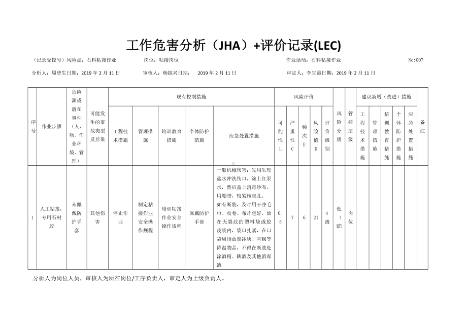 石料粘接作业危害分析及评价.docx_第1页