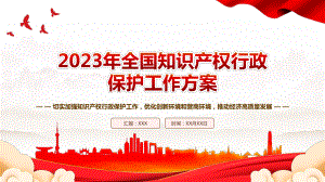 《2023年全国知识产权行政保护工作方案》全文学习PPT切实加强知识产权行政保护工作优化创新环境和营商环境推动经济高质量发展PPT课件（带内容）.pptx