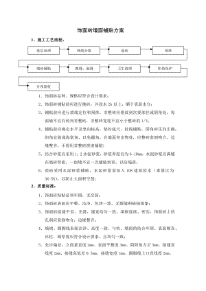 饰面砖墙面铺贴方案.docx