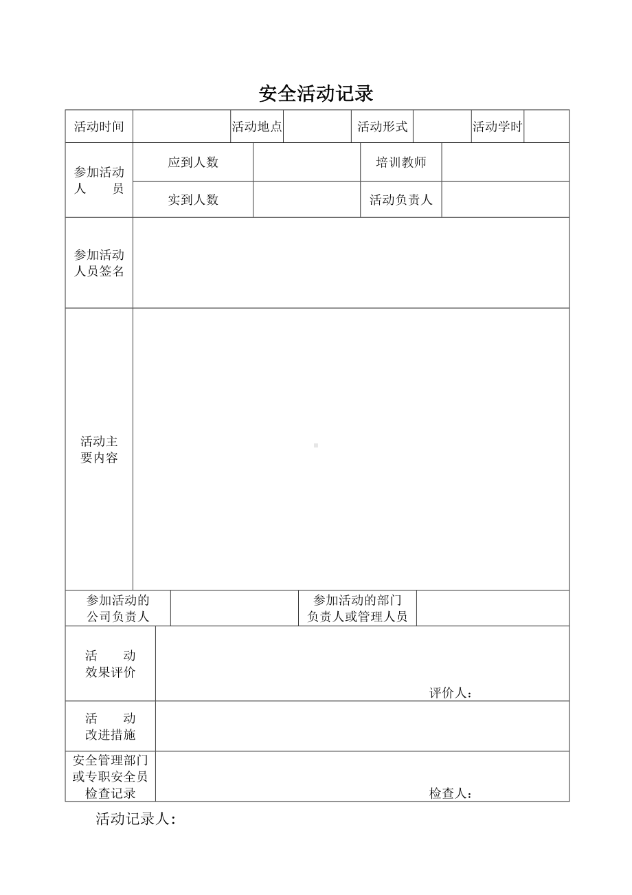 安全活动记录样本.doc_第1页