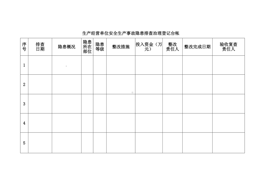 生产经营单位安全生产事故隐患排查治理登记台帐.doc_第1页