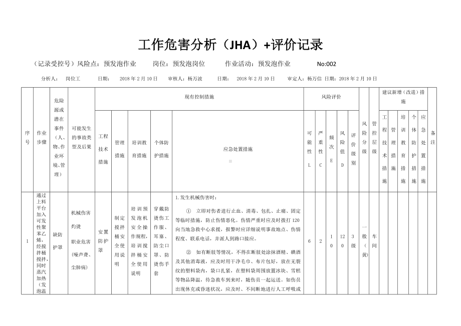 预发泡作业危害分析及评价.docx_第1页