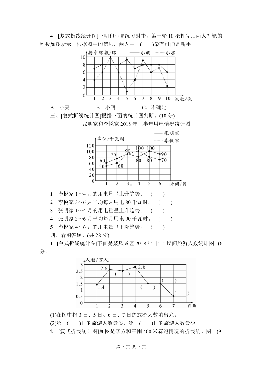 人教版五年级下数学统计专项复习卷含参考答案.doc_第2页