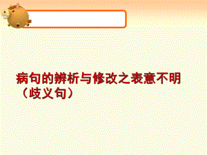 2022年中考二轮专题复习：病句辨析与修改之表意不明ppt课件（共49张PPT） .ppt