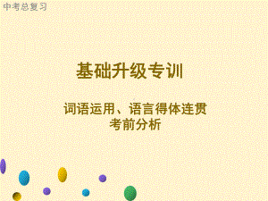 广东2021年中考语文二轮复习基础升级专训 词语运用、语言得体连贯考前分析 ppt课件（21张PPT）.ppt