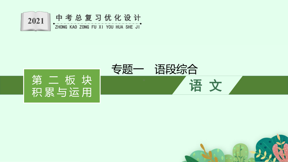 第二板块　积累与运用 专题一　语段综合 ppt课件-安徽省2021年中考二轮复习.pptx_第1页