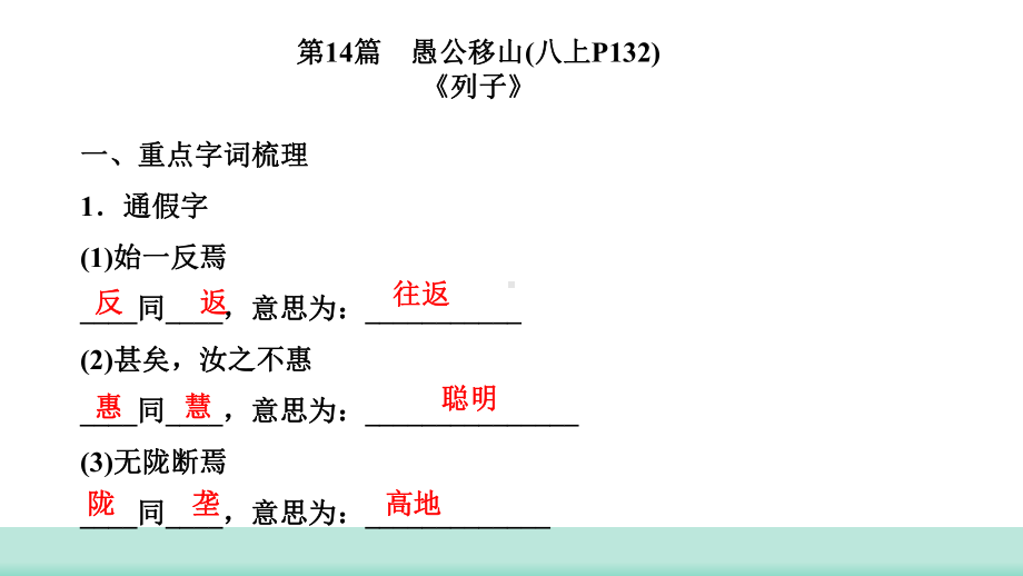 2021年甘肃省中考语文二轮专题复习：课内文言文阅读《愚公移山》考点梳理（共19张PPT）ppt课件.ppt_第3页