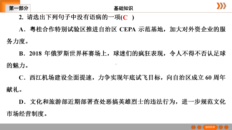 2021年广东省深圳市中考专题复习：病句辨析习题ppt课件（75张PPT）.ppt_第3页