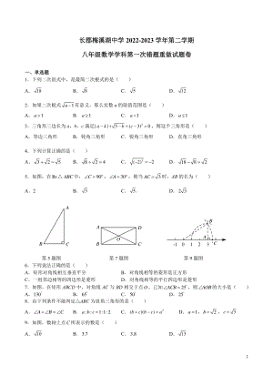 湖南省长沙市长郡梅溪湖中学2022-2023学年八年级下学期第一次月考数学试题.pdf