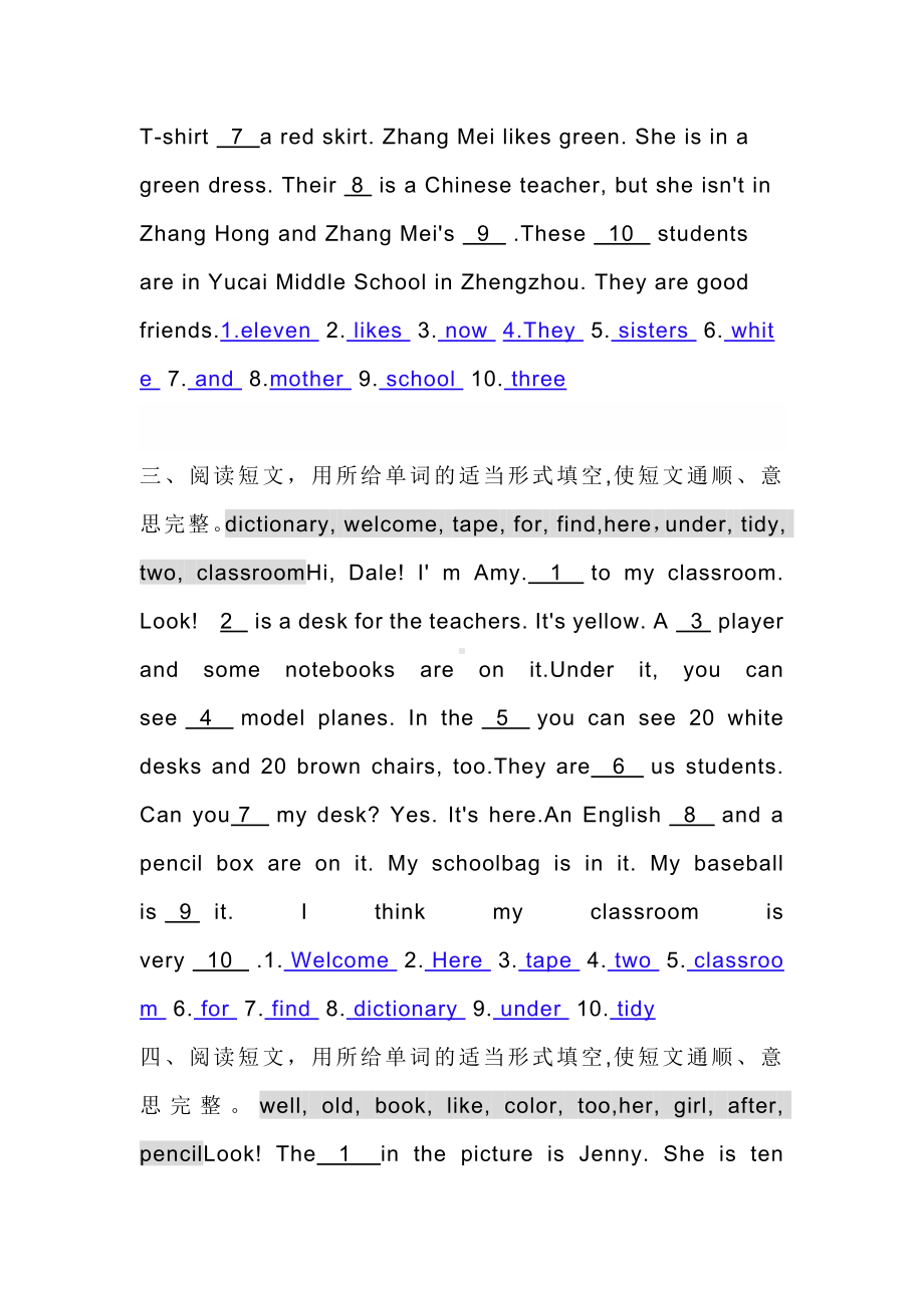 初一英语上册：短文填空专项训练.docx_第2页