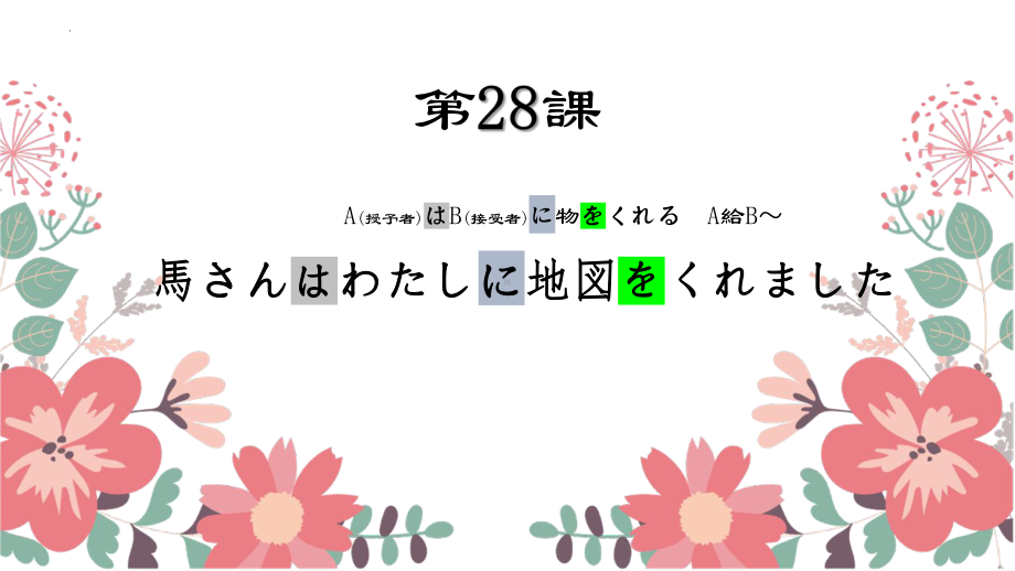 第28课 馬さんはわたしに地図をくれました ppt课件-2023新版标准日语《高中日语》初级下册.pptx_第1页