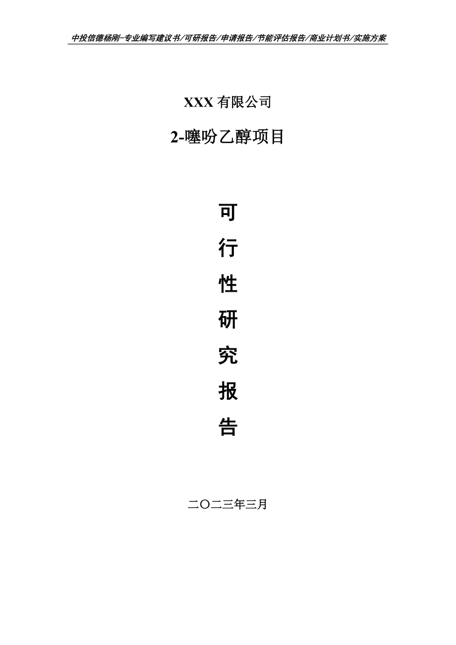 2-噻吩乙醇项目可行性研究报告申请备案.doc_第1页