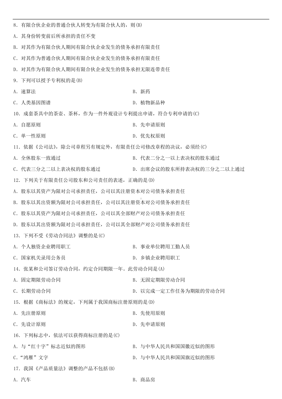 2021年4月自学考试00043经济法概论（财经类）试题答案.doc_第2页