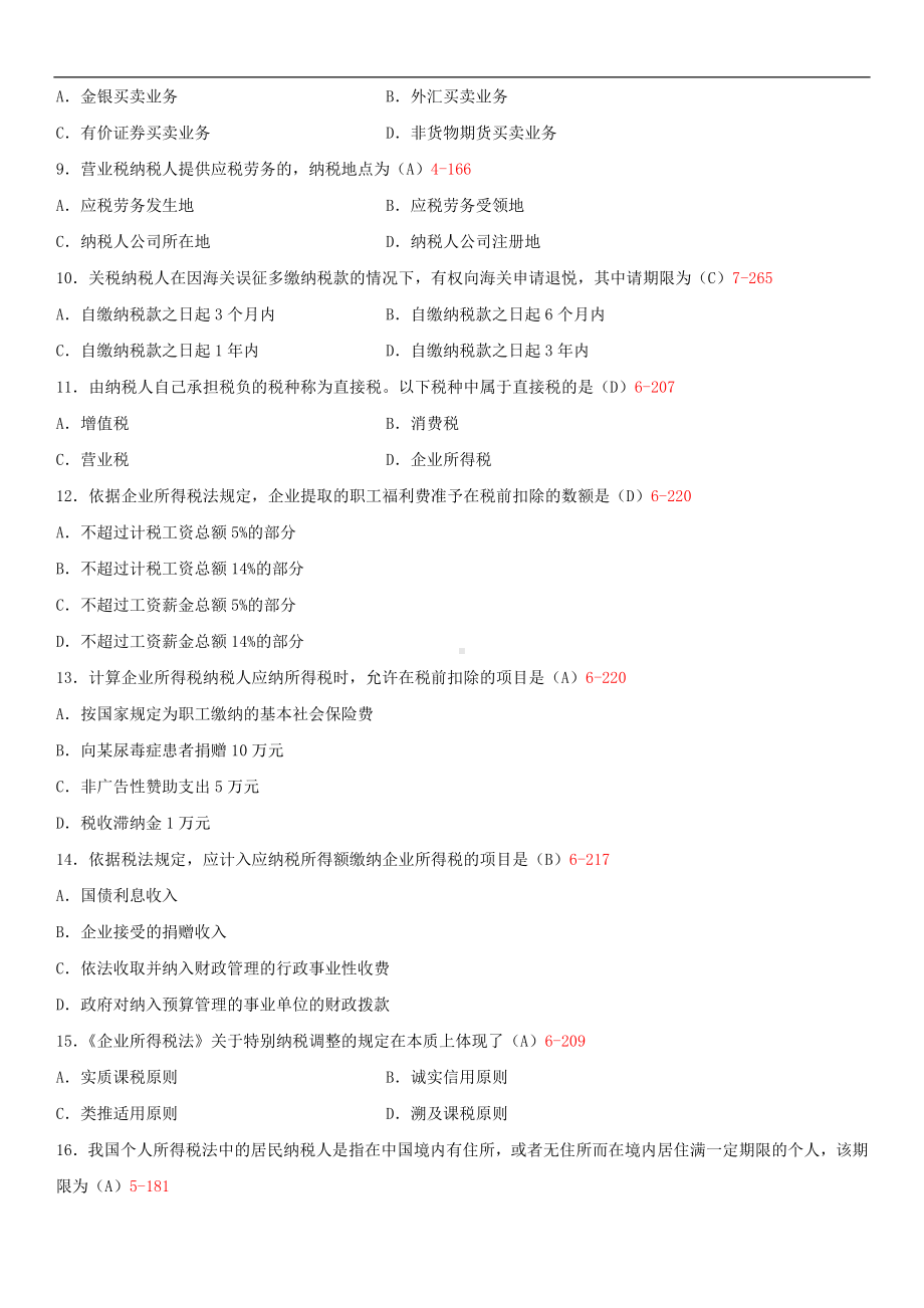 2014年10月自学考试00233税法试题答案.doc_第2页