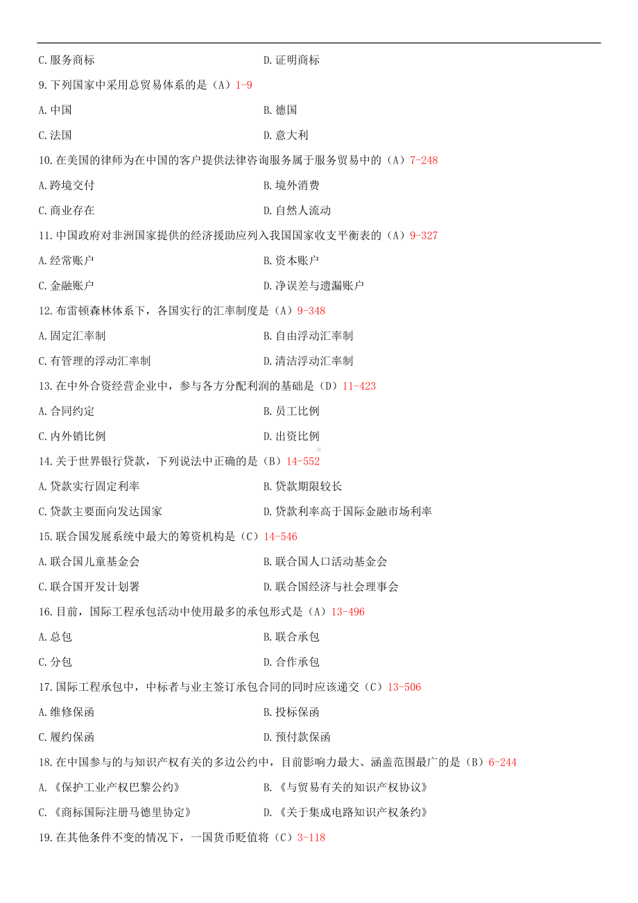 2014年10月自学考试00053对外经济管理概论试题答案.doc_第2页