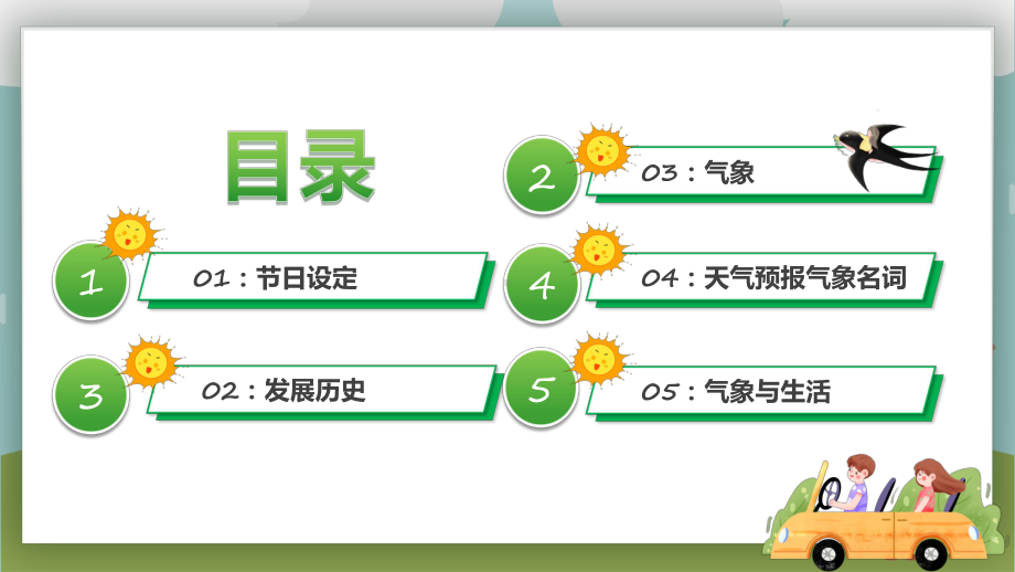 世界气象日绿色卡通风关注气候变化和空气质量世界气象日知识介绍课件资料.pptx_第2页