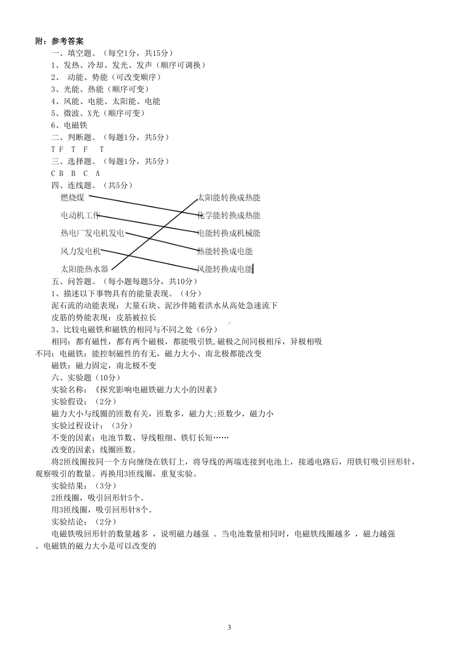 小学科学苏教版六年级下册第一次月考试题（2023春）（附参考答案和解析）.doc_第3页