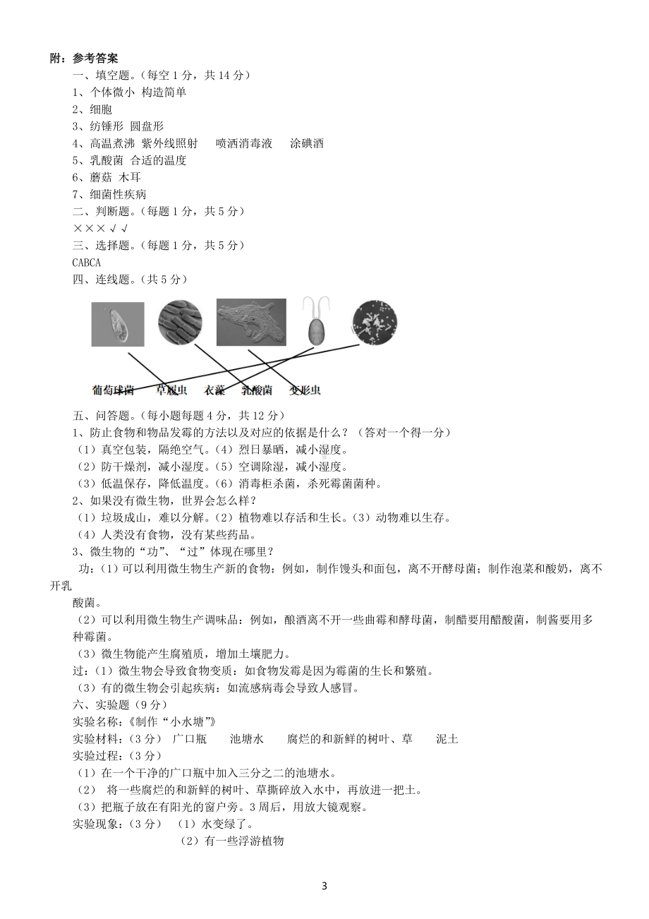 小学科学苏教版五年级下册第一次月考试题（2023春）（附参考答案和解析）.doc_第3页