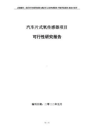 汽车片式氧传感器项目可行性报告（写作模板）.doc