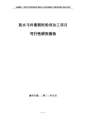 脱水马铃薯颗粒粉深加工项目可行性报告（写作模板）.doc