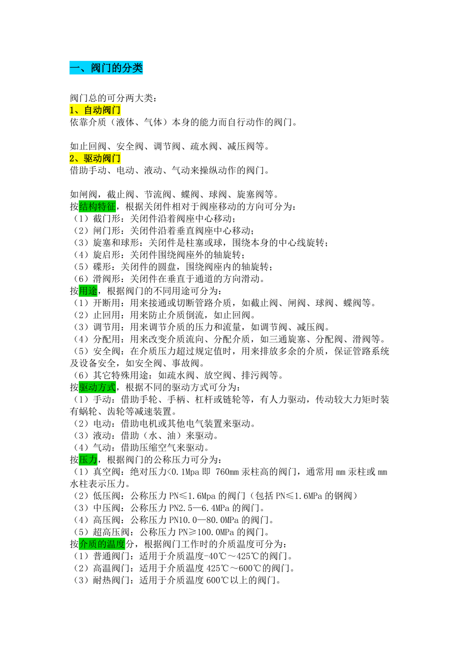 阀门的基本知识和应用.docx_第1页