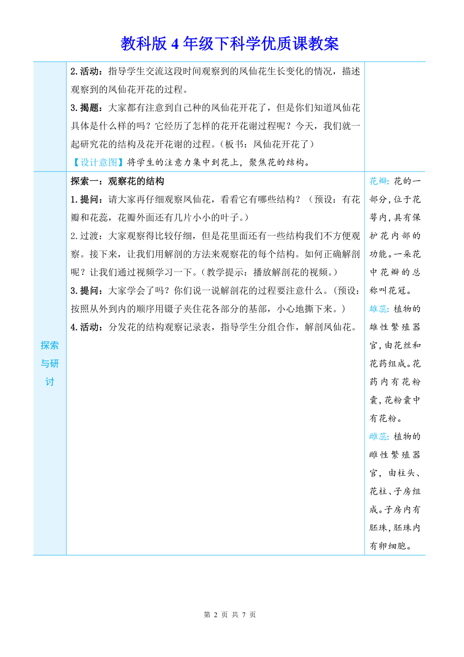 教科版4年级下科学第一单元第5课《凤仙花开花了》优质课教案.docx_第2页