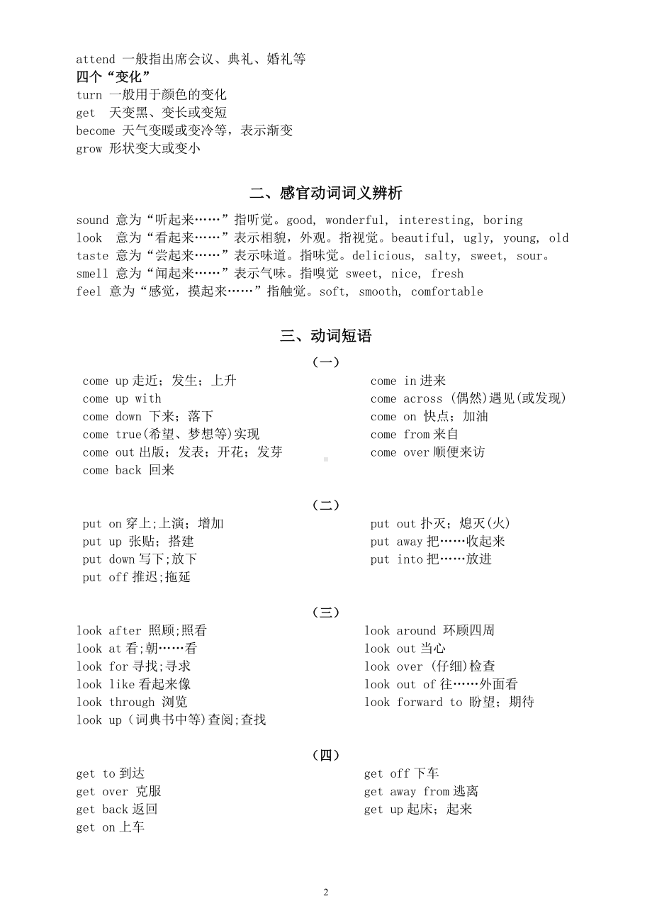 初中英语中考复习动词辨析和动词短语汇总.docx_第2页