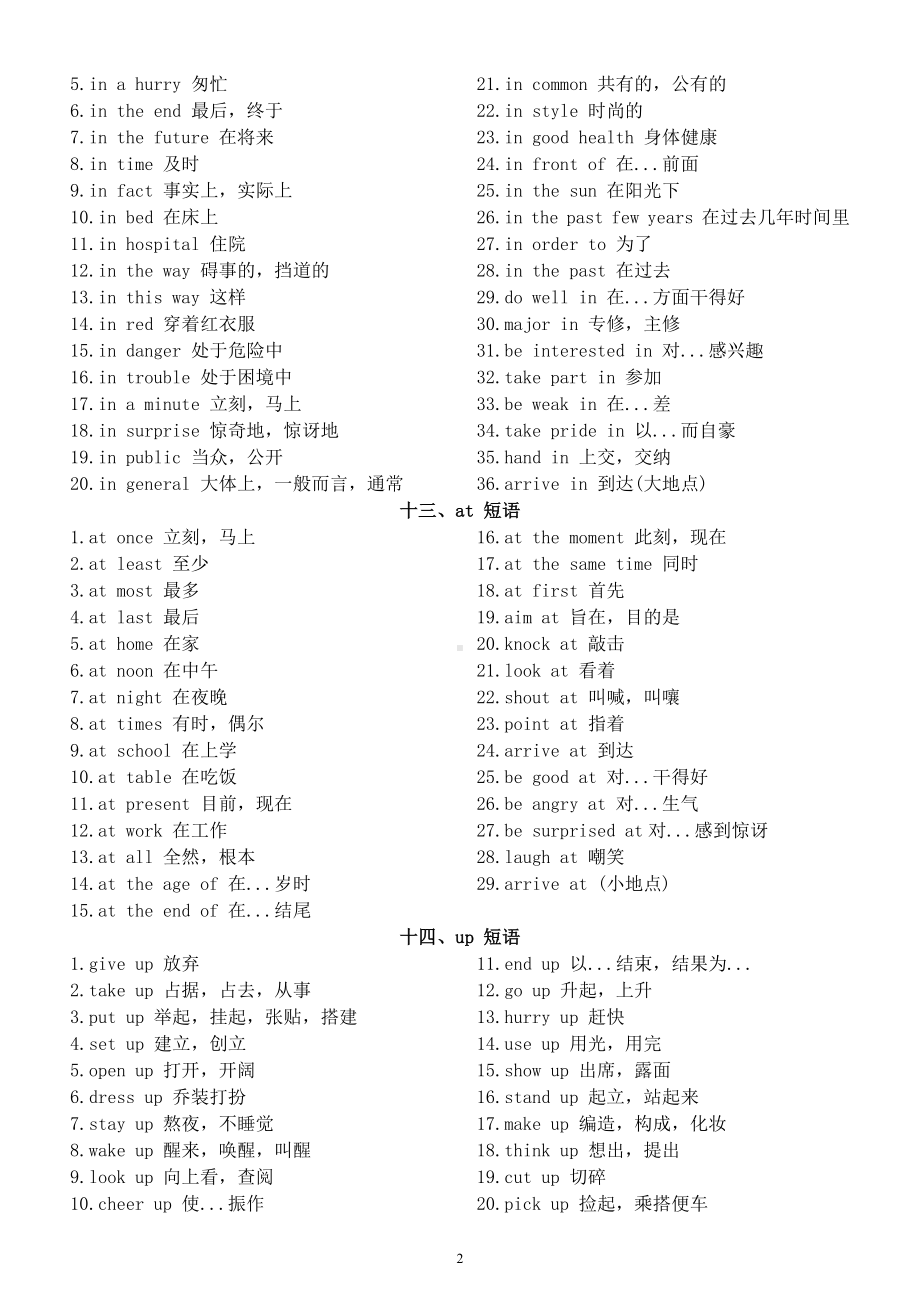 初中英语中考必背重点短语汇总（共21种）.docx_第3页