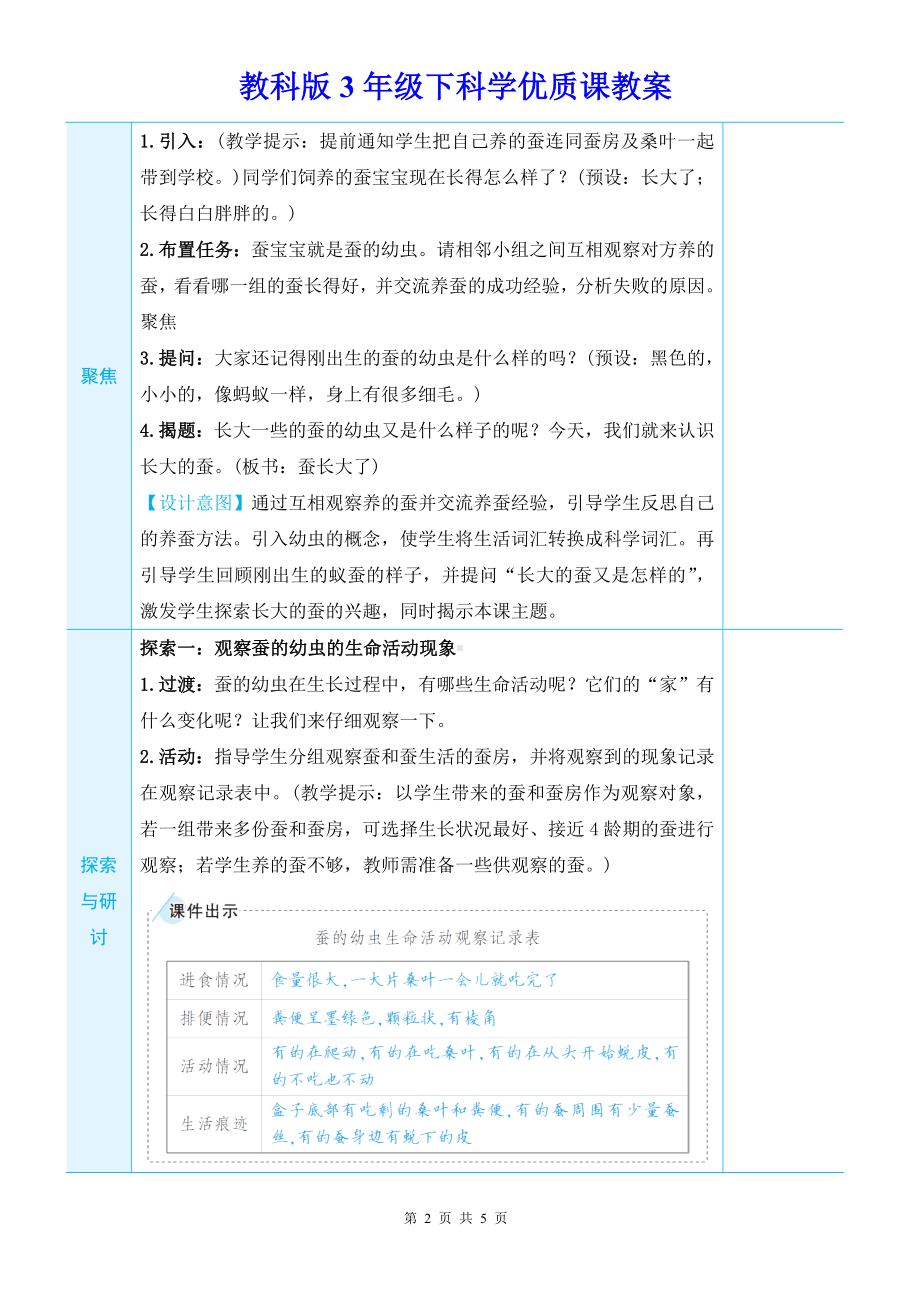 教科版3年级下科学第二单元第3课《蚕长大了》优质课教案.docx_第2页