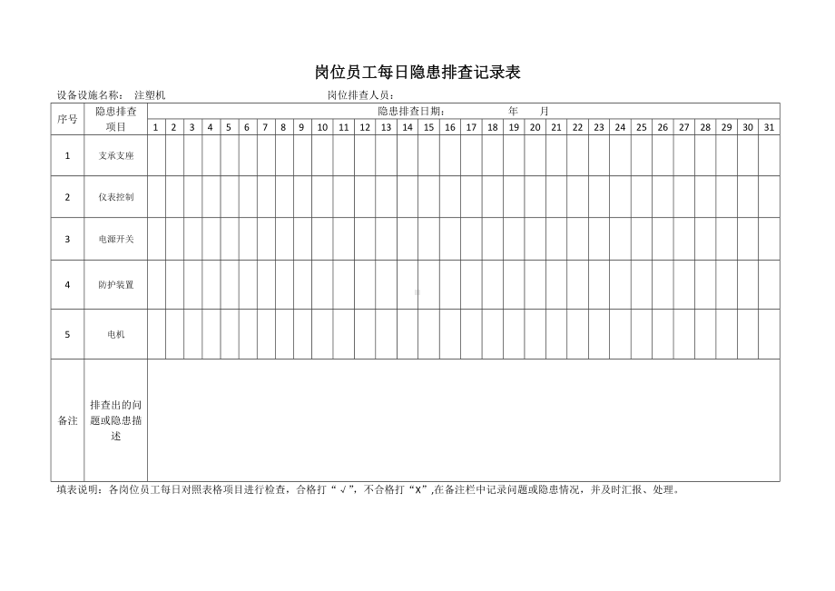 注塑机点检表.docx_第1页