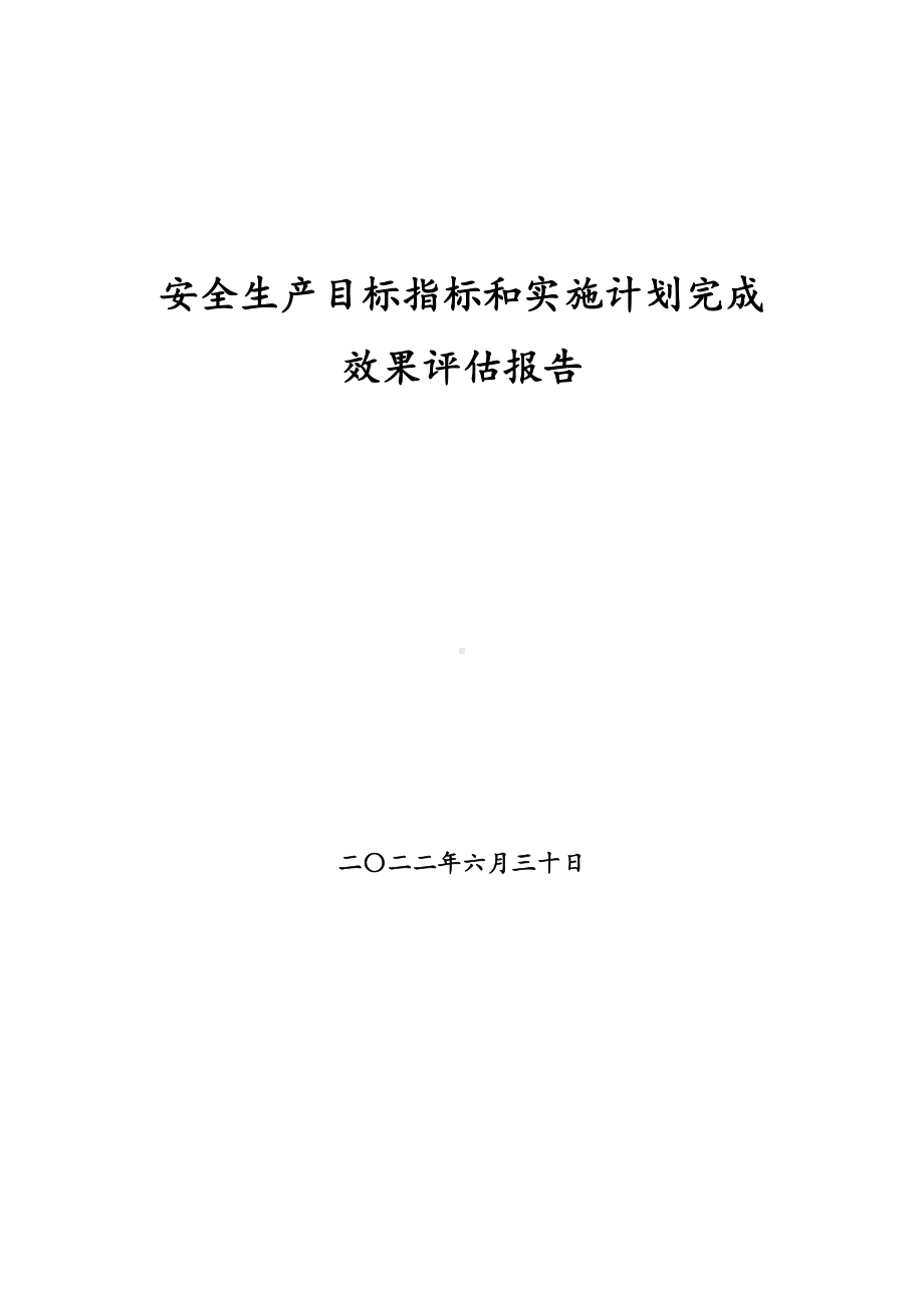 安全目标完成效果评估报告（上半年、年度）.doc_第1页