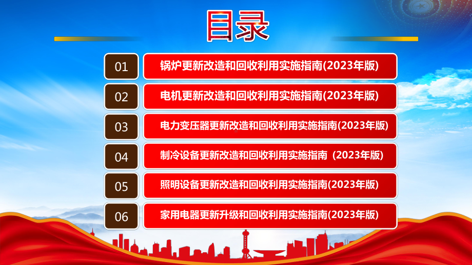 2023《重点领域产品设备更新改造和回收利用实施指南（2023年版）》重点内容学习PPT加快促进产业链循环畅通推动相关行业绿色低碳发展PPT课件（带内容）.pptx_第2页