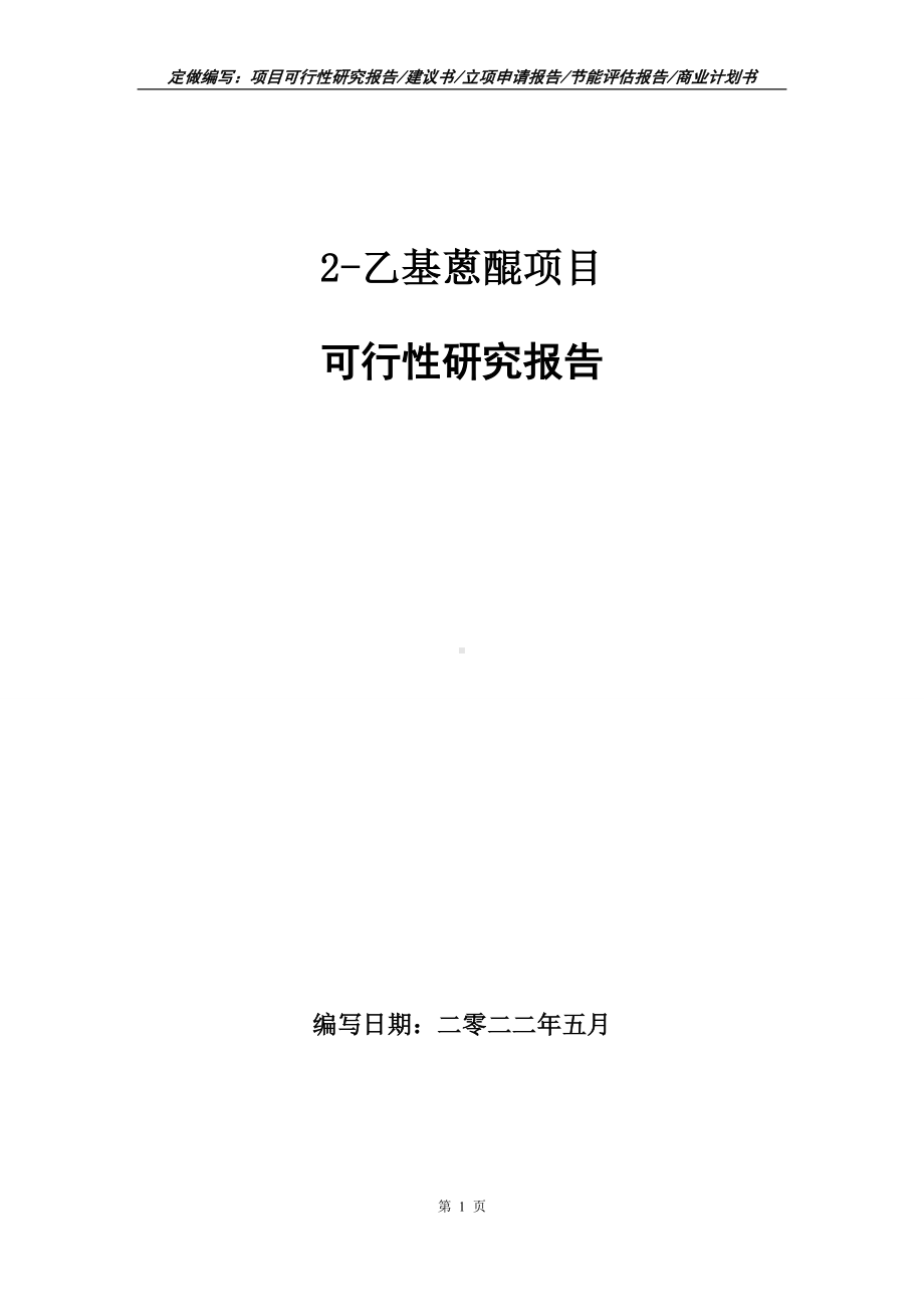 2-乙基蒽醌项目可行性报告（写作模板）.doc_第1页