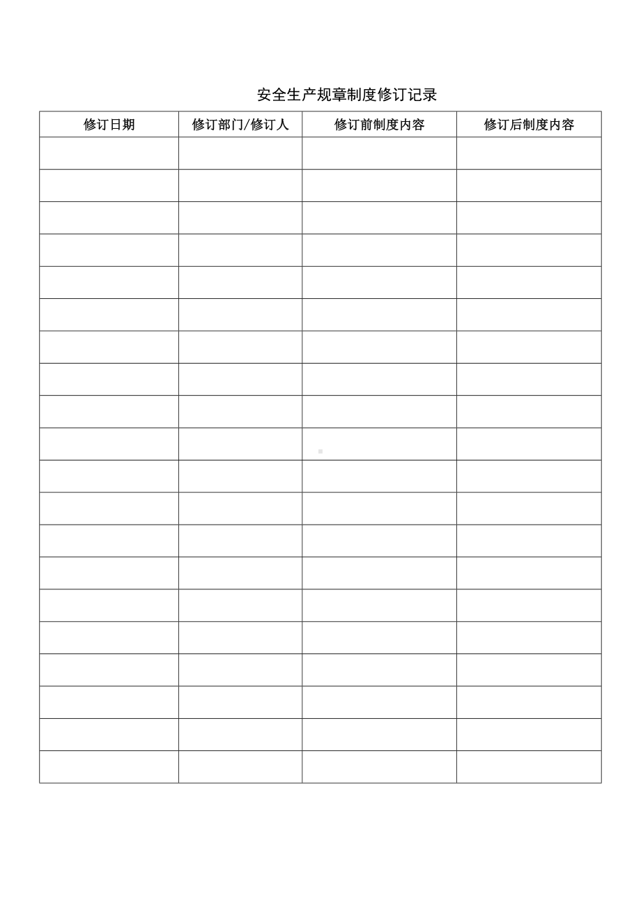 安全生产规章制度修订记录（空白）.docx_第1页
