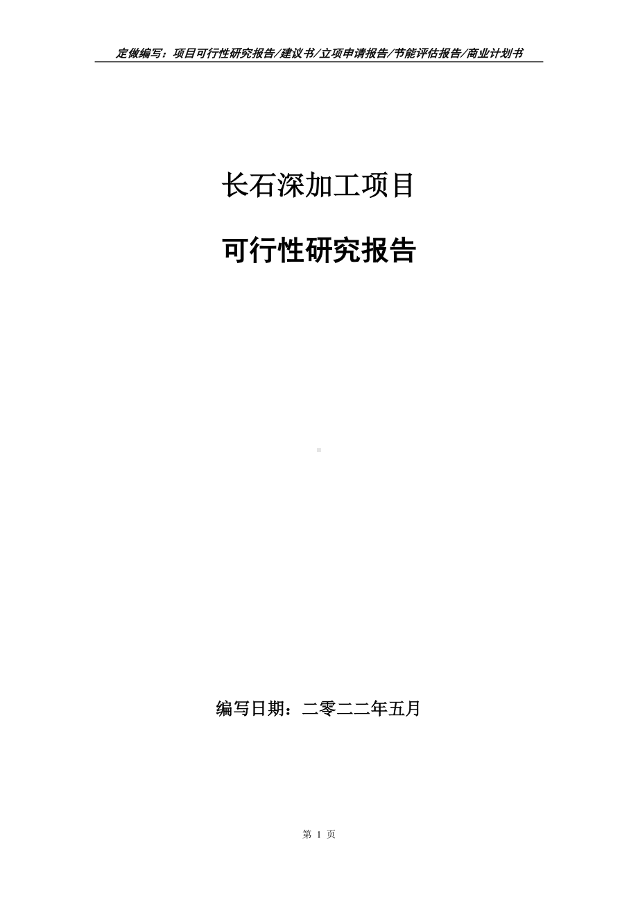 长石深加工项目可行性报告（写作模板）.doc_第1页