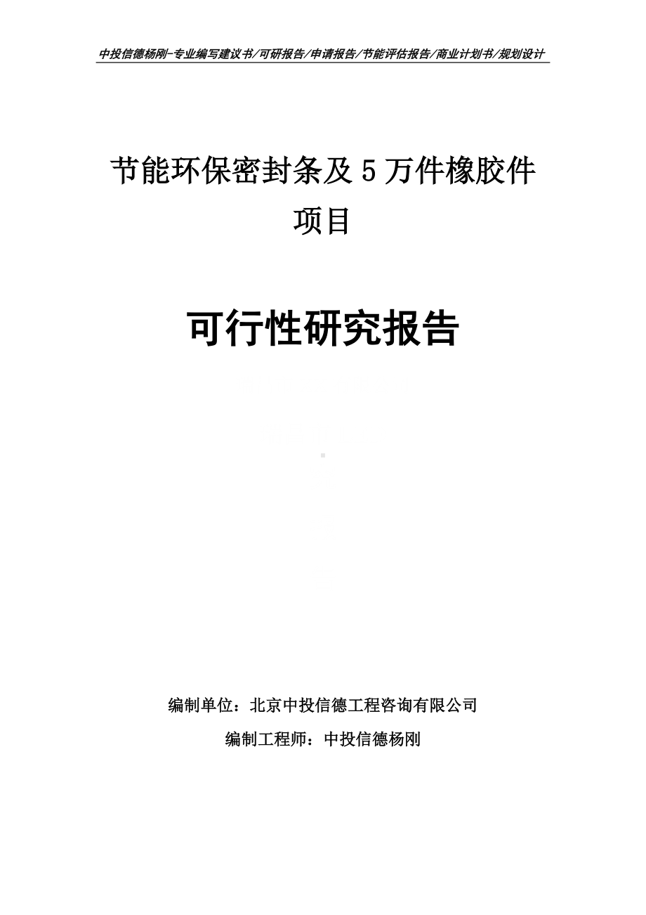 节能环保密封条及5万件橡胶件可行性研究报告申请立项.doc_第1页