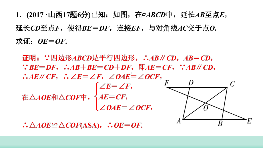 2021年山西省中考数学一轮复习 考点突破训练第20讲　平行四边形与多边形 ppt课件(共16张PPT).ppt_第3页