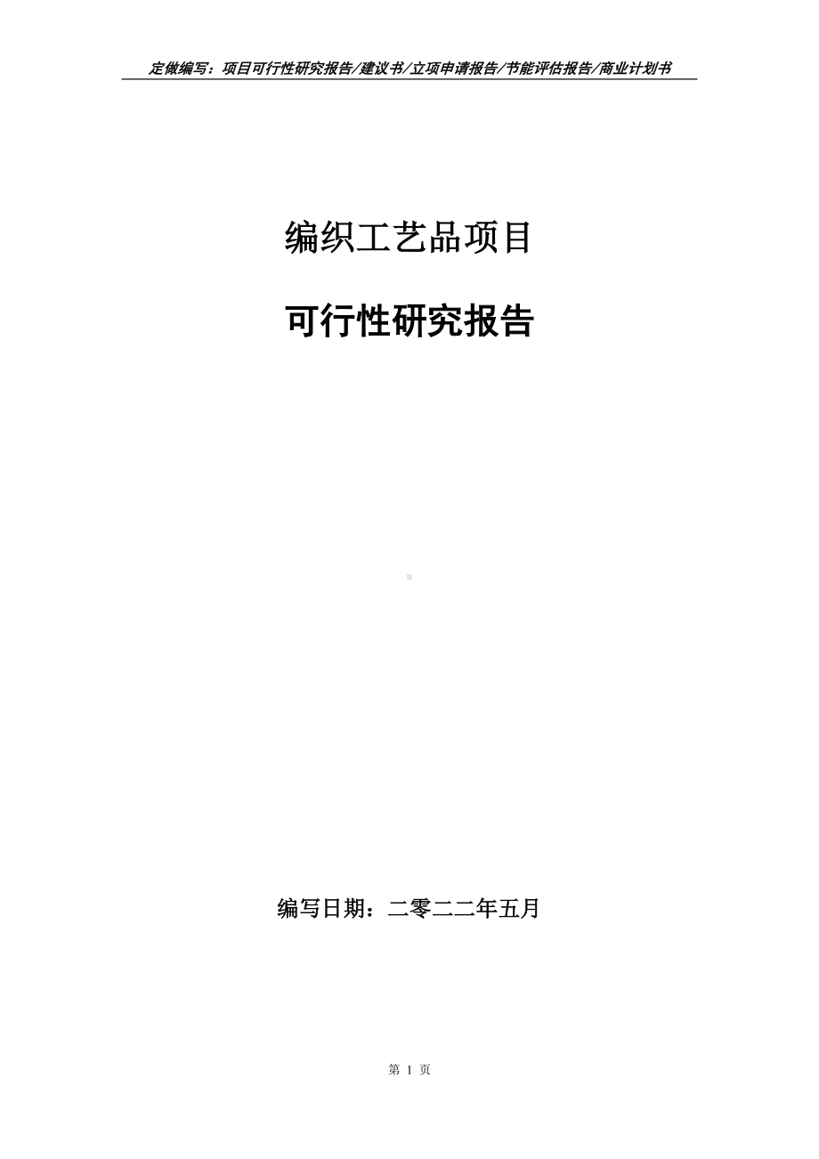 编织工艺品项目可行性报告（写作模板）.doc_第1页