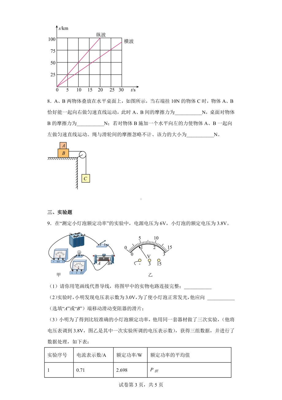 2022年浙江省杭州市桐庐县中考物理一模试卷.docx_第3页