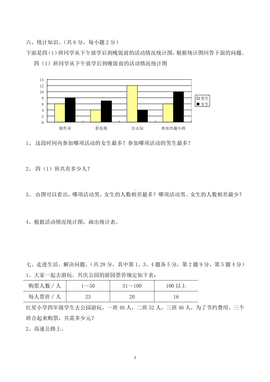 2014-2015学年度人教版四年级上册数学期末试卷6.doc_第3页