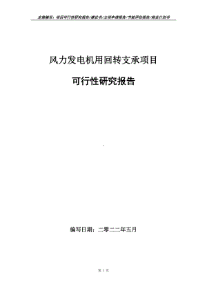 风力发电机用回转支承项目可行性报告（写作模板）.doc