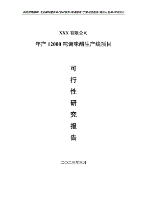 年产12000吨调味醋生产线扩建可行性研究报告.doc